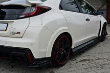 Diffusor ansatz schwarz für Honda Civic IX Type R Heckansatz FLap Splitter ABS