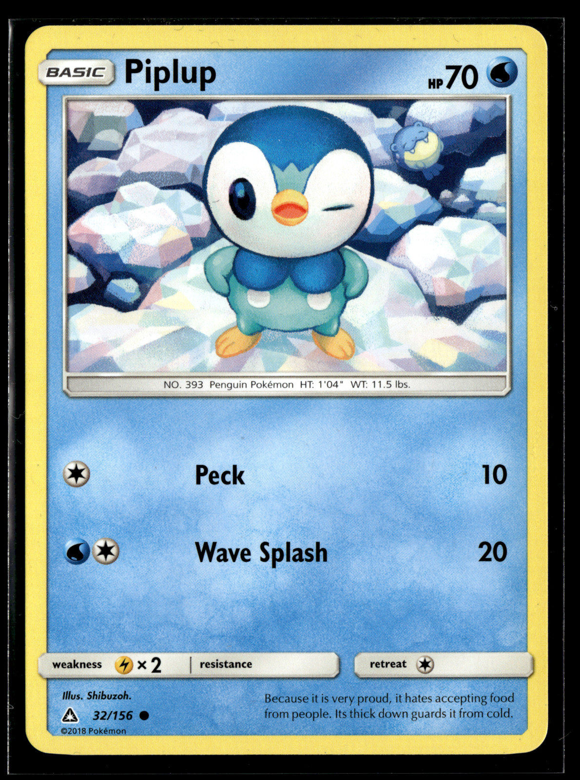 Piplup 32/156 NM Pokemon TCG Card Ultra Prism 2018 ENG Water Common