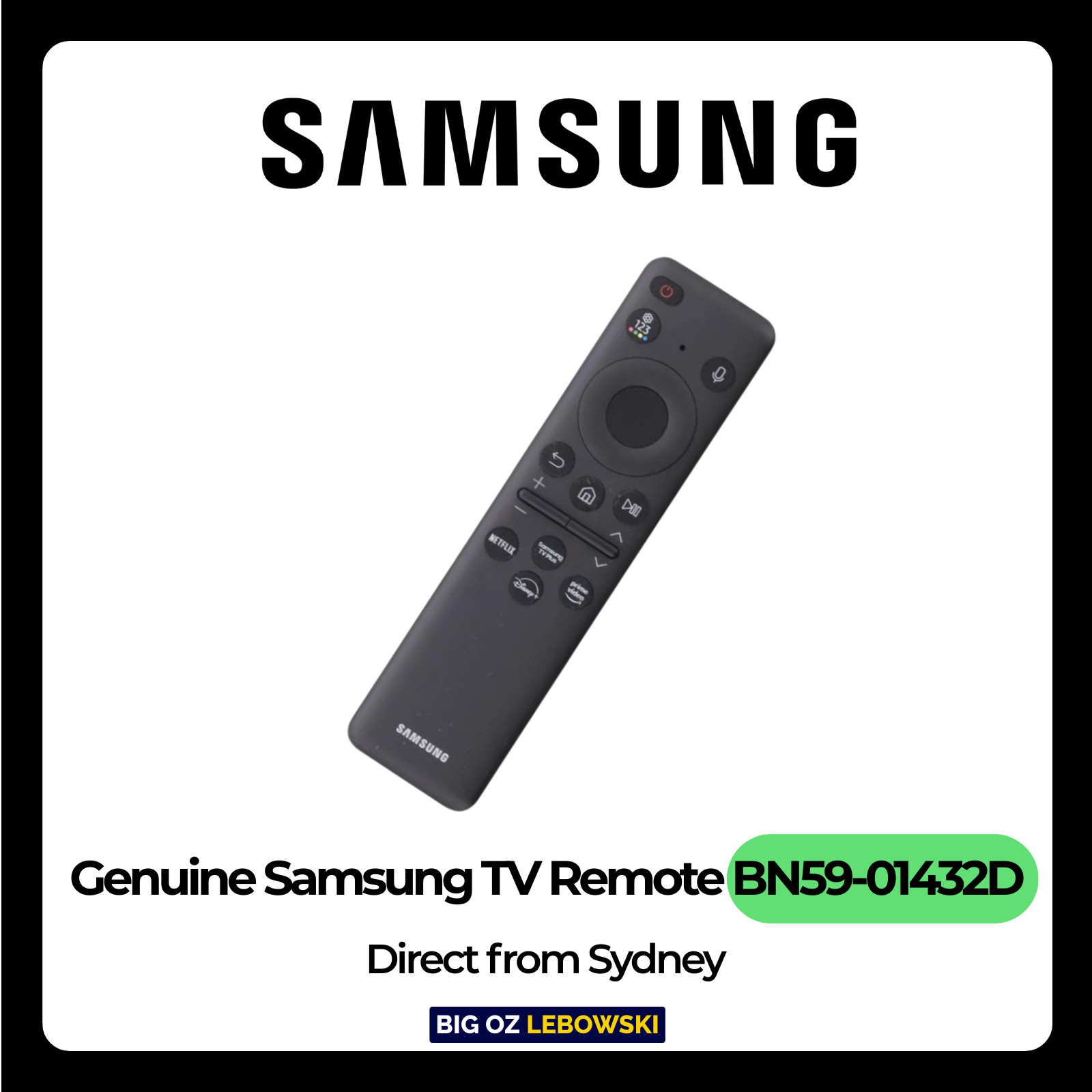 Samsung BN59-01432D Solar Smart Remote for 65 inch QN85C Neo QLED 4K TV