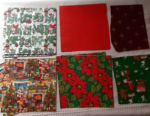 Vintage Christmas Wrapping Paper Sheets 9 Full Sheets (25" x 20") 3 Cut Pieces