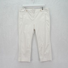 Ann Taylor Loft White Dress Marissa Chino Capri Pants -12 37 / 24- Mid Rise Cot