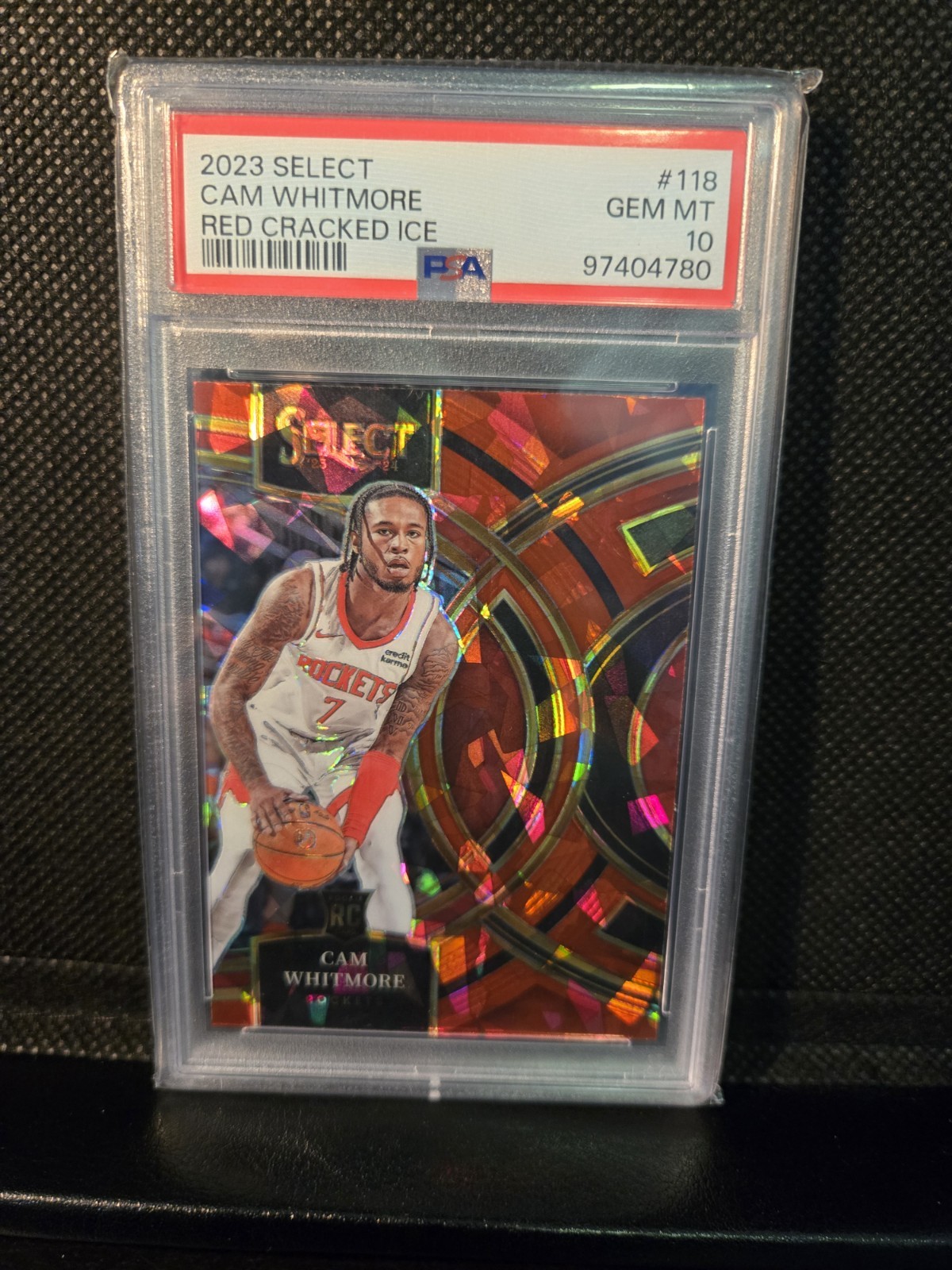 2023-24 Panini Select - Premier Level Cam Whitmore #118 Red Cracked Ice Prizm...