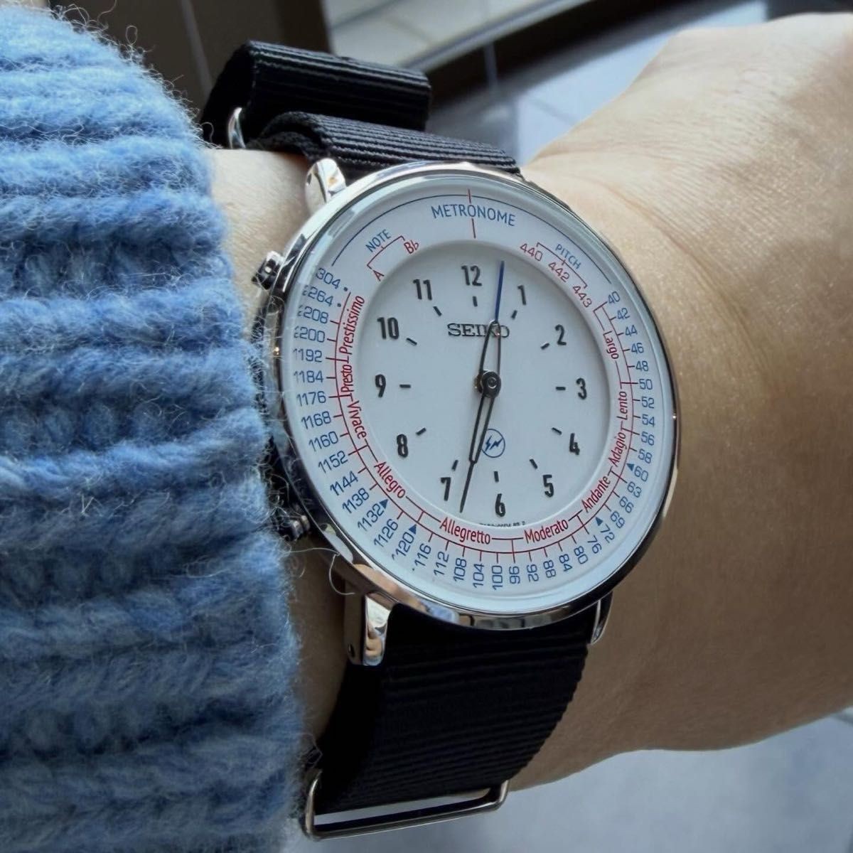 SEIKO Metronome Watch Fragment Edition White Stainless Steel