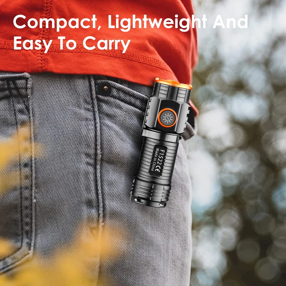 1-10x Magnetic LED Flashlight Rechargeable EDC Pocket Mini Hat Lights Headlamp - Image 4 of 4