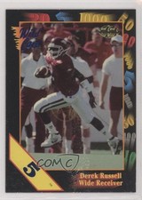 1991 Wild Card Draft 5 Stripe Derek Russell #49 Rookie RC 1b8. rookie card picture