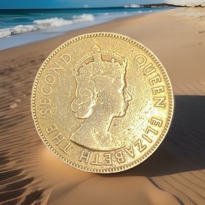 1957 Jamaica One Penny Bronze Coin Queen Elizabeth II KM#34 BN Color