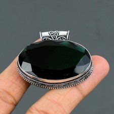 Chrome Diopside Gemstone Handmade 925 Sterling Silver Jewelry Pendant Sz-2"