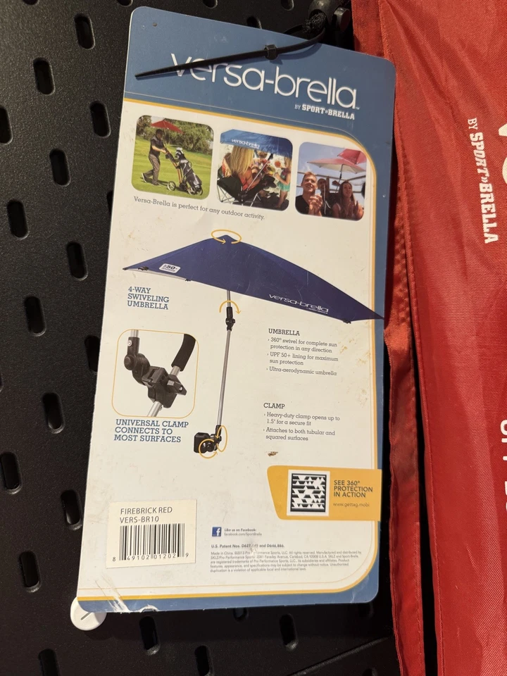 Sport-Brella Versa-Brella Umbrella with Universal Clip, RED, Large - Image 4 of 4