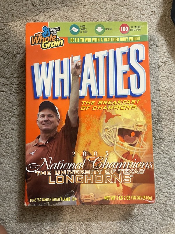 Wheaties 2005 Texas Longhorns National Champions Collectible Cereal Box