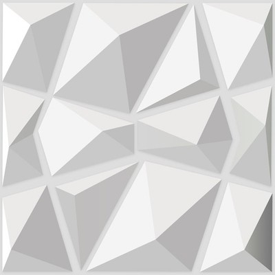Art3d 3D Wandpaneele Rauten Design 12x12 Deko PVC Fliesen matt weiß