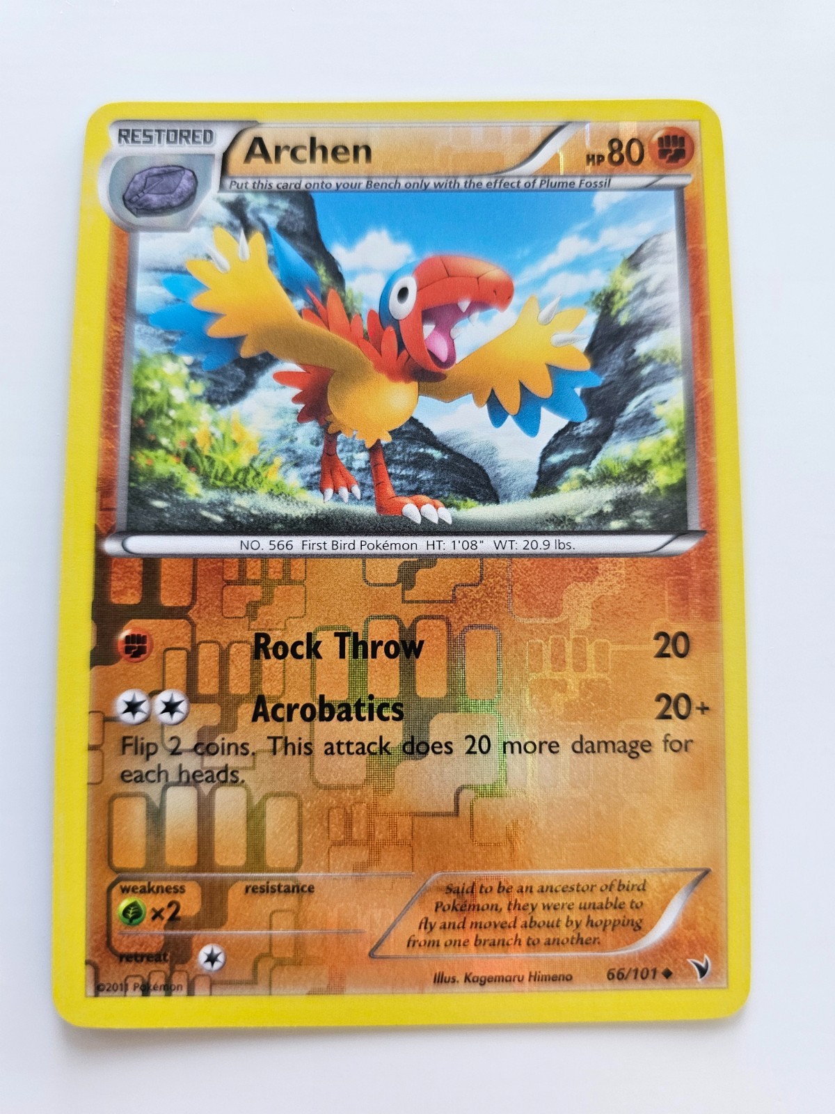 Pokemon Archen Reverse Holo Black & White Noble Victories 66/101 NM
