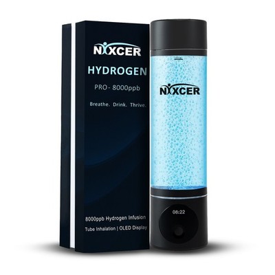 Nixcer Portable Hydrogen Water Pro Bottle 8000PPB H2, OLED, 5/10