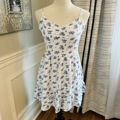 Hollister Blue & White Floral Tie-Back Mini Summer Dress Sz. M | eBay Hollister Blue & White Floral Tie-Back Mini Summer Dress Sz. M | eBay