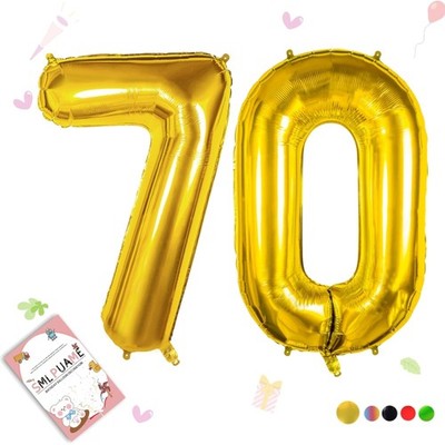 Luftballon Zahlen 102cm Gold für Geburtstag Hochzeitstag Kinderfeier