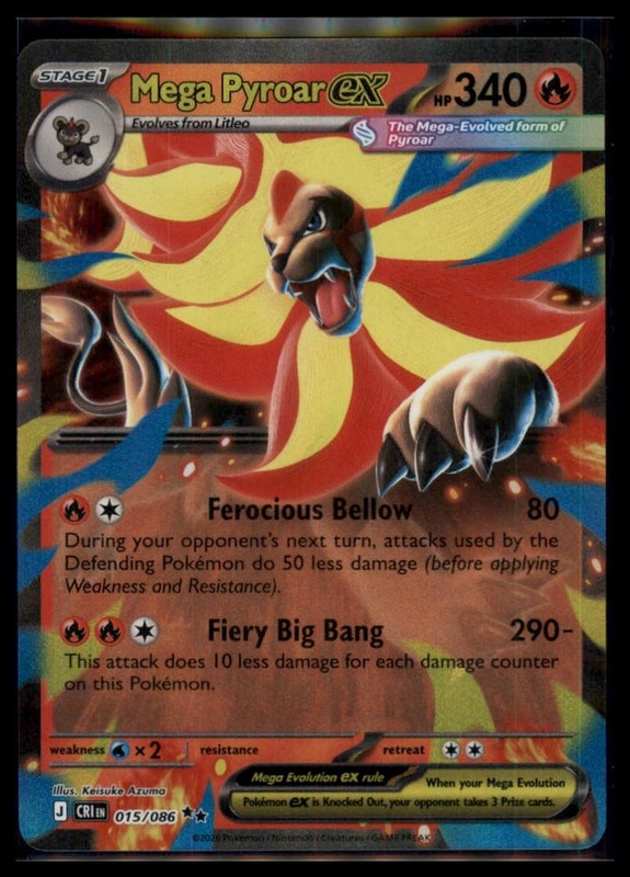 ME04: Chaos Rising #015/086 Mega Pyroar ex