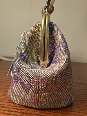 Coach Kisslock Frame Bag 16 In Candy Rainbow Crystal Signature