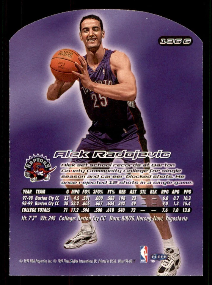 1999-00 Ultra Gold Medallion #136 Aleksandar Radojevic - Image 2 of 2