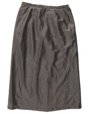 VINTAGE Womens High Waist Straight Skirt EU 38 Medium W25 Grey Triacetate AO18