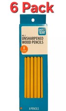  6 Pen  Gear No. 2 Unsharpened Wood Pencils 8 Count EACH BOX - 48 TOTAL