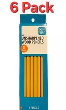(6) Pen + Gear No. 2 Unsharpened Wood Pencils 8 Count EACH BOX - 48 TOTAL