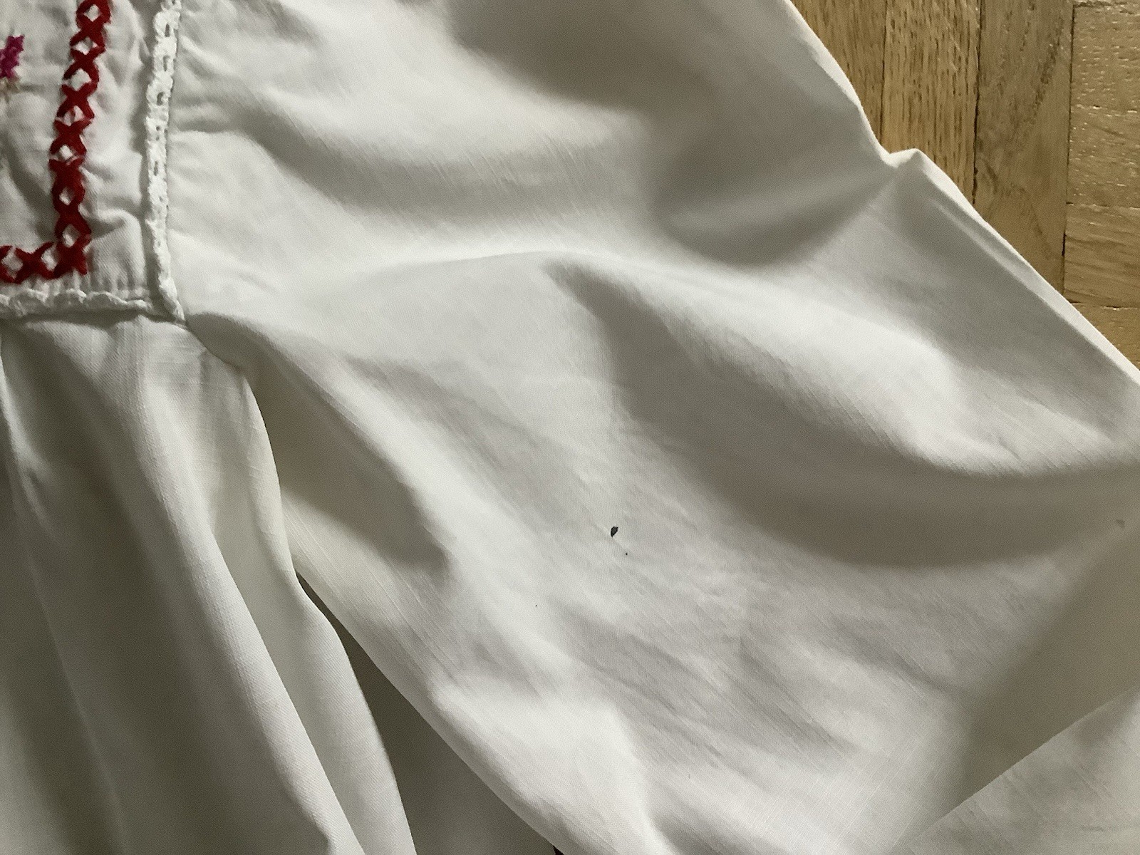 APC Madras Embroidered Smock Top Blouse. White Cotton Bow French. Size XS image 10