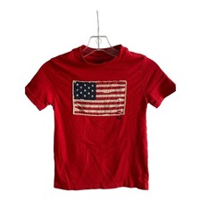 Ralph Lauren 7 130cm American Flag Patch Red Vintage Heritage Kids Tee