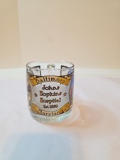 Tazza vetro trasparente vintage John Hopkins Hospital Baltimore Maryland