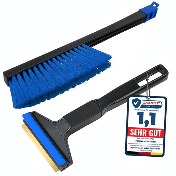 Eiskratzer Auto Mit Besen Messing Murska Schneebesen Schneefeger Schwarz Blau-image