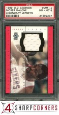 1999 LEGENDARY JERSEYS #MM-J MOSES MALONE HOF POP 6 PSA 8