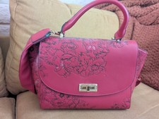 Loungefly Disney Winnie the Pooh Pink Red Floral Satchel Handbag w/ Strap