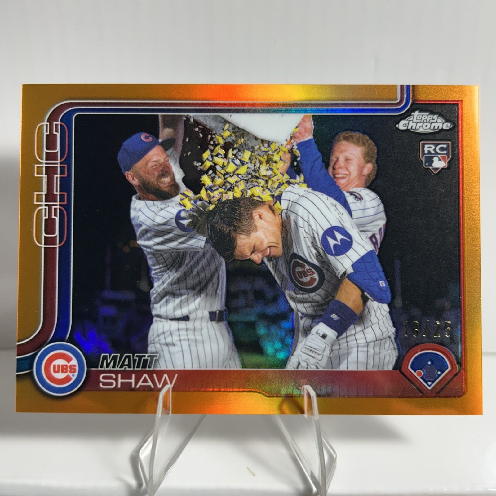 2025 Topps Chrome Update Matt Shaw TRUE ORANGE /25 Image Variation SP USC196✨✨