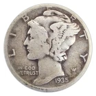 1935-D Mercury Dime VG Very Good 90% Silver