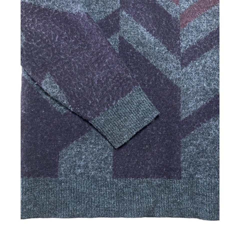 Suéter Calvin Klein Para Hombre Lg Hilo Italiano Lana Merino Negro Gris Rayas Foto 4 de 4