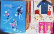 Vintage 1960's Tammy doll Ideal Case w/ Accessories, Skis/ pamphlet/clothes/ ect