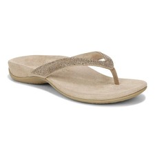 Vionic Dillon Shine Toe Post Sandal, Champagne - Free Shipping