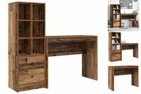 Schreibtisch Mit Stauraum Alte Holzoptik Spanplatte