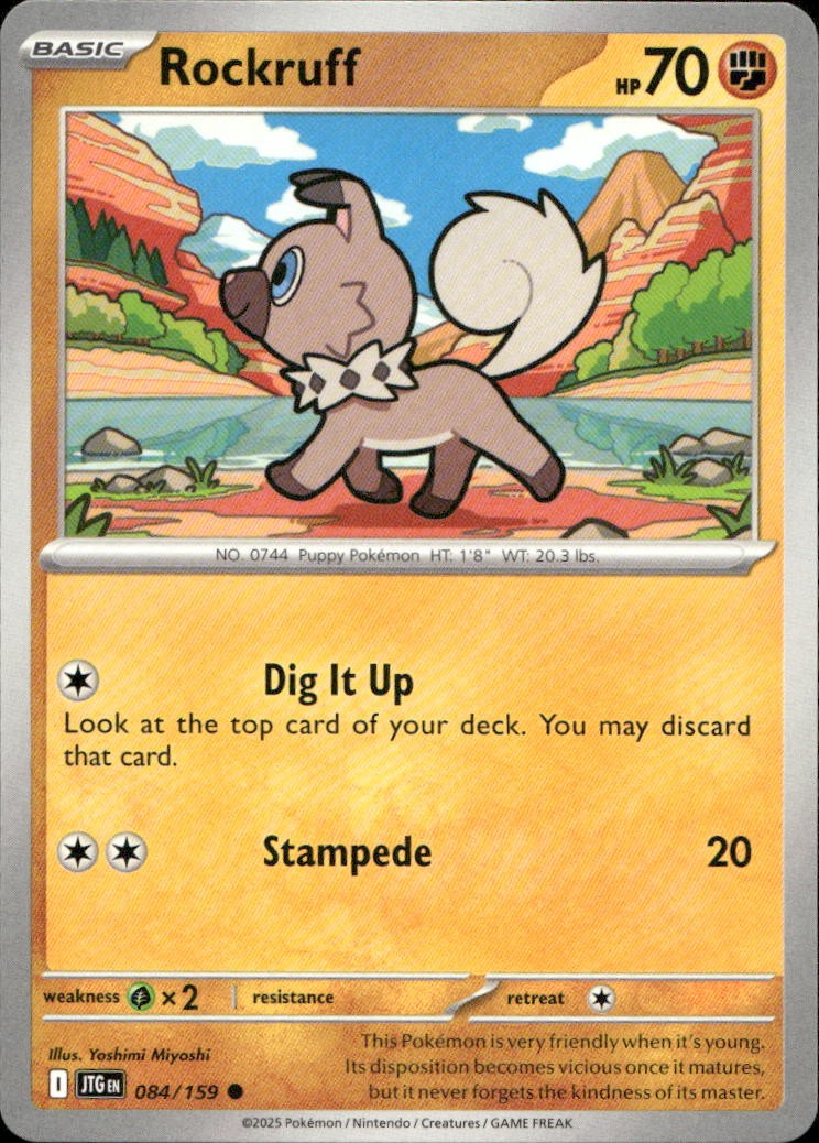 Rockruff 084/159 SV09 Journey Together C NM English Pokémon