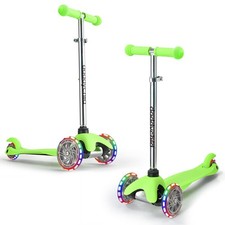 3-Wheel Kick Scooter for Kids Ages 3-8 - Lean-to-Steer Toddler Scooter with E...