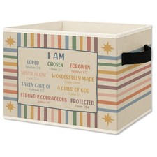 Christian Inspirational Nursery Foldable Storage Bins Box with Handles, Boho ...