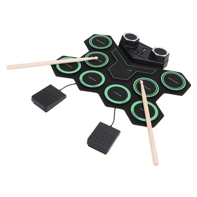 Portable Electronic Drum Set with Colorful LED Lights for Beginners