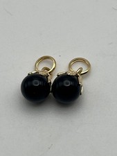 Vintage 14K Solid Yellow Filigree Capped Blac...