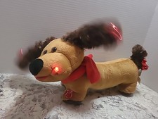 Dan Dee Dachshund Plush Animated Musical Christmas Dog Bells 14" Ears Flap