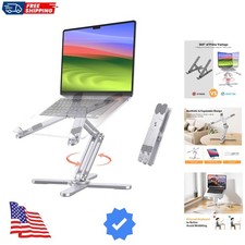 360  Rotating Laptop Stand Riser for Desk, Ergonomic Foldable Computer Stand ...
