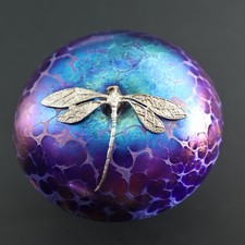 Kris Heaton Neo Art Glas irisierender Pilz mit Libelle