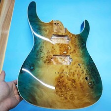 DIY Mahogany Electric Guitar Body Turquoise Gradient Burl Texture Replacement