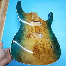 DIY Mahogany Electric Guitar Body Turquoise Gradient  Burl Texture Replacement