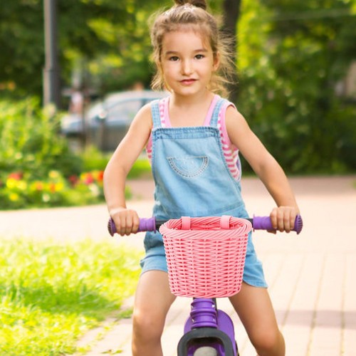 Kit Cestino Bici Bambini Manubrio Anteriore Ragazze Cestino Bici Decorazione - Foto 11 di 14