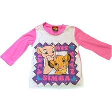 Vintage Disney The Lion King Simba  Nala Kids Pajama Long Sleeve Shirt Size 8