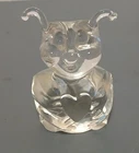 Vintage Fenton Art Glass "Luv Bug" Figurine Clear Crystal Glass Holding Heart