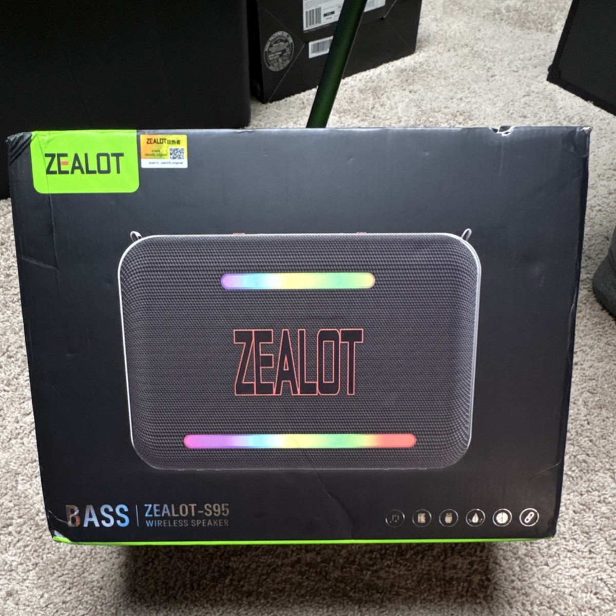 ZEALOT S95 120W Bluetooth 5.3 Wireless Speaker Black 24000mAh AUX